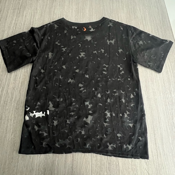 Joe Fresh Black Sheer Flower Print Top - Size XS - Picture 2 of 5